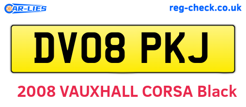 DV08PKJ are the vehicle registration plates.