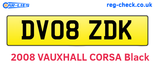 DV08ZDK are the vehicle registration plates.