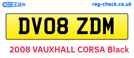 DV08ZDM are the vehicle registration plates.