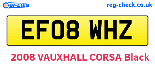 EF08WHZ are the vehicle registration plates.
