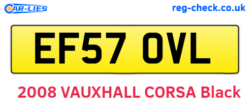 EF57OVL are the vehicle registration plates.