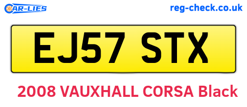 EJ57STX are the vehicle registration plates.