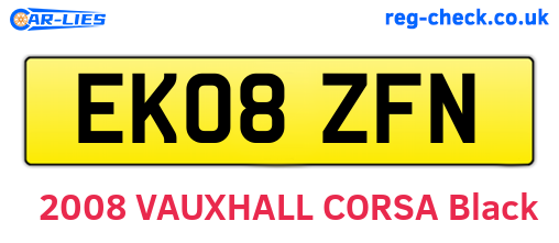 EK08ZFN are the vehicle registration plates.