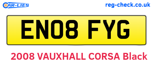 EN08FYG are the vehicle registration plates.