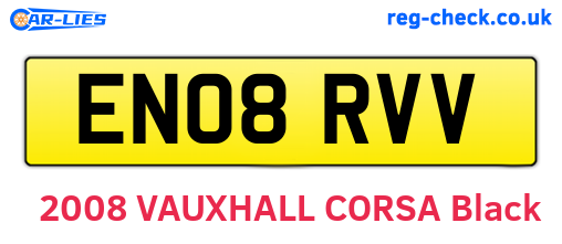 EN08RVV are the vehicle registration plates.