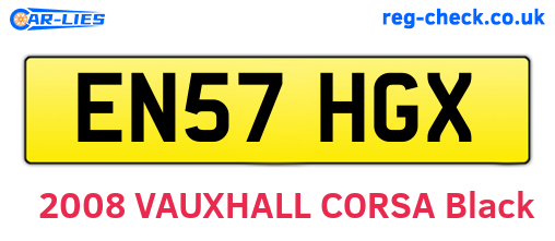 EN57HGX are the vehicle registration plates.