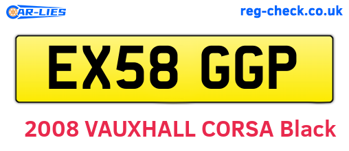 EX58GGP are the vehicle registration plates.
