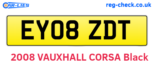 EY08ZDT are the vehicle registration plates.