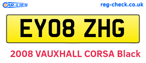 EY08ZHG are the vehicle registration plates.