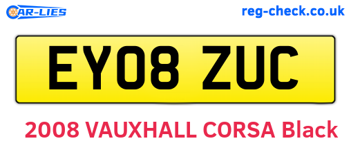 EY08ZUC are the vehicle registration plates.