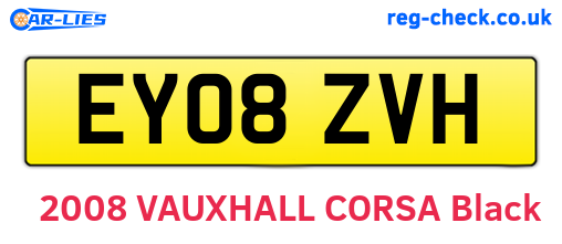 EY08ZVH are the vehicle registration plates.