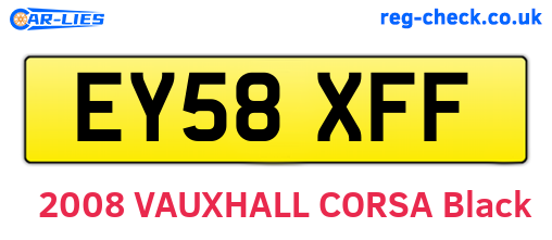EY58XFF are the vehicle registration plates.