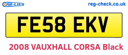 FE58EKV are the vehicle registration plates.