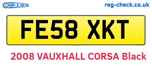 FE58XKT are the vehicle registration plates.
