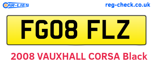 FG08FLZ are the vehicle registration plates.
