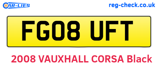 FG08UFT are the vehicle registration plates.