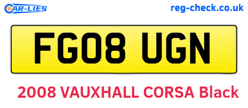 FG08UGN are the vehicle registration plates.