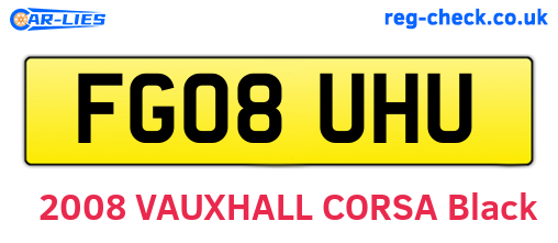 FG08UHU are the vehicle registration plates.