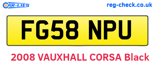 FG58NPU are the vehicle registration plates.