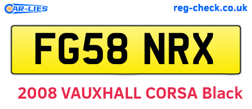 FG58NRX are the vehicle registration plates.