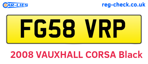 FG58VRP are the vehicle registration plates.