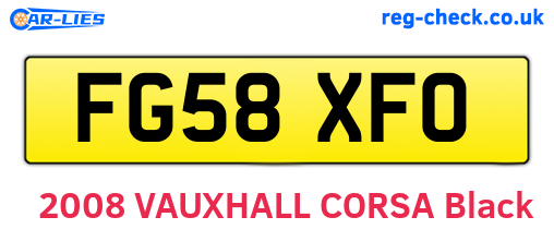FG58XFO are the vehicle registration plates.