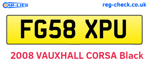 FG58XPU are the vehicle registration plates.