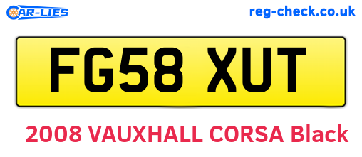 FG58XUT are the vehicle registration plates.