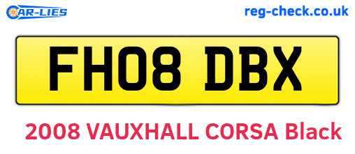 FH08DBX are the vehicle registration plates.
