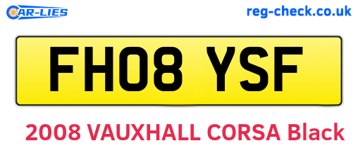FH08YSF are the vehicle registration plates.