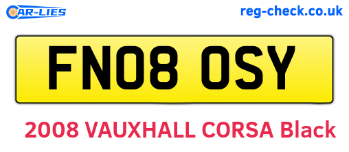 FN08OSY are the vehicle registration plates.