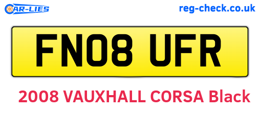 FN08UFR are the vehicle registration plates.