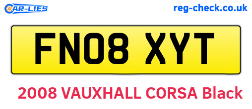 FN08XYT are the vehicle registration plates.