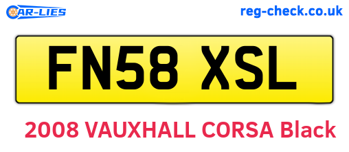 FN58XSL are the vehicle registration plates.