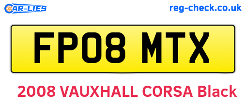 FP08MTX are the vehicle registration plates.