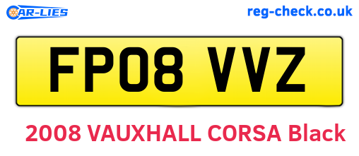 FP08VVZ are the vehicle registration plates.