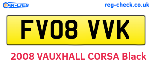 FV08VVK are the vehicle registration plates.