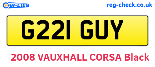 G221GUY are the vehicle registration plates.