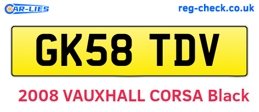GK58TDV are the vehicle registration plates.