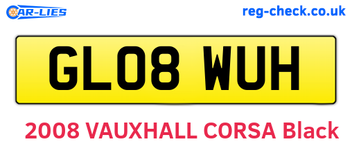 GL08WUH are the vehicle registration plates.