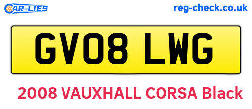 GV08LWG are the vehicle registration plates.