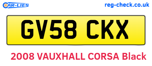 GV58CKX are the vehicle registration plates.