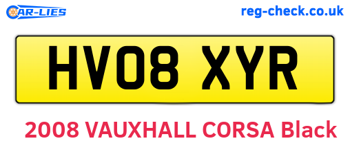 HV08XYR are the vehicle registration plates.