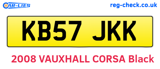 KB57JKK are the vehicle registration plates.