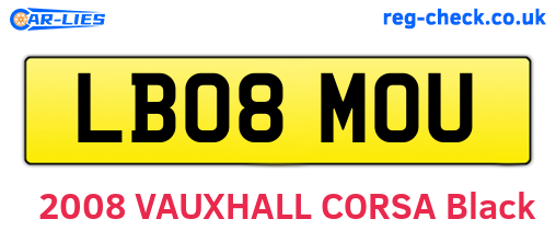 LB08MOU are the vehicle registration plates.