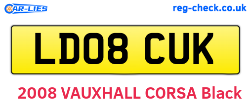 LD08CUK are the vehicle registration plates.