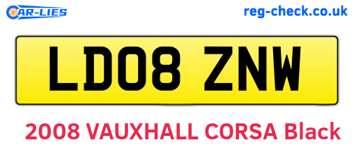 LD08ZNW are the vehicle registration plates.