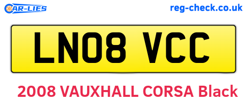 LN08VCC are the vehicle registration plates.