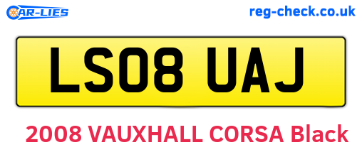 LS08UAJ are the vehicle registration plates.