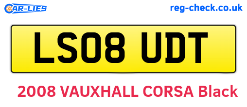 LS08UDT are the vehicle registration plates.